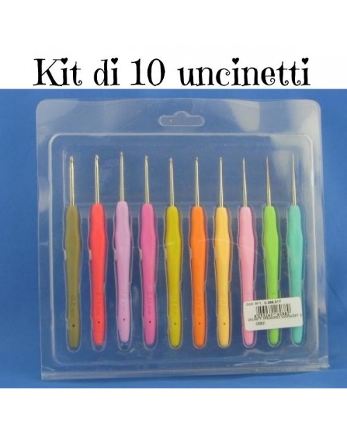 Set uncinetti ergonomici impugnatura in gomma