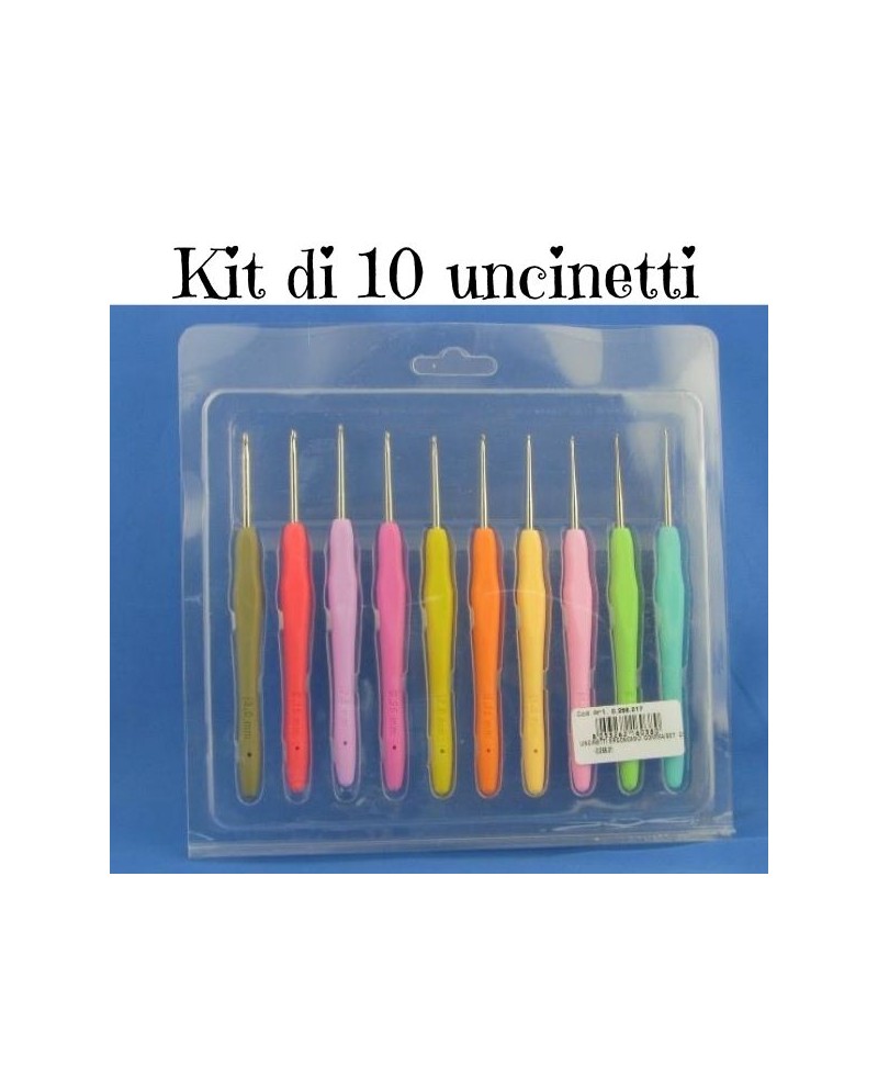 Kit 10 uncinetti ergonomici da 0,5 mm a 2,75 mm