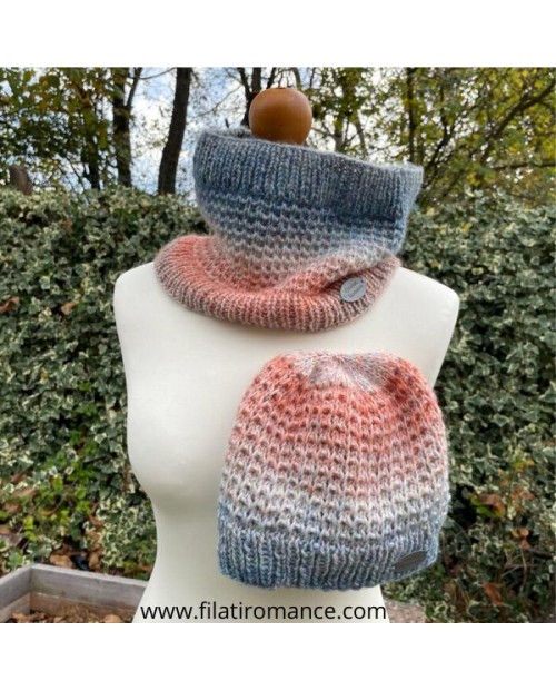 Scaldacollo e cappello da donna "Flauto"