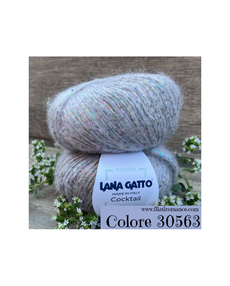 Cocktail di Lana Gatto con pailettes: misto mohair da 50g