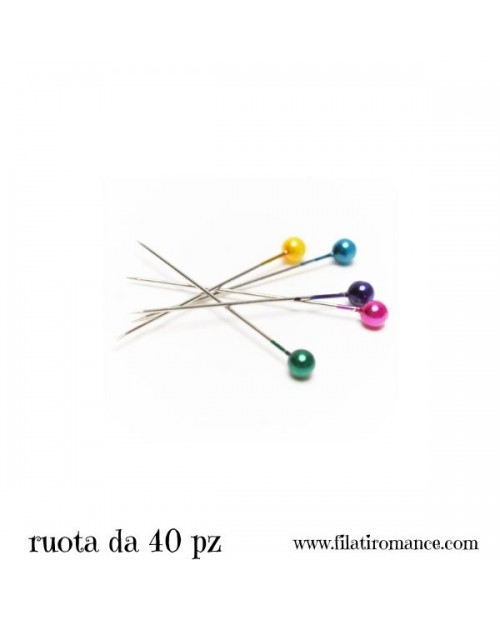 spilli con testa colorata - set da 40 pezzi